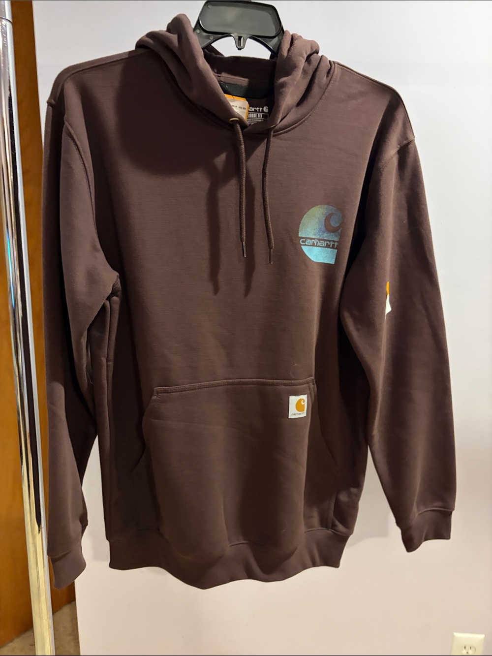 Carhartt Brown Pullover Hoodie with Subtle Logo